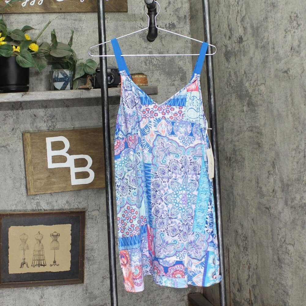 NWT Linea Donatella Womens Knit Slip Nightgown 167e9af10609c1 Blue Multi S
